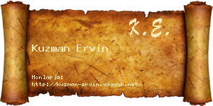 Kuzman Ervin névjegykártya